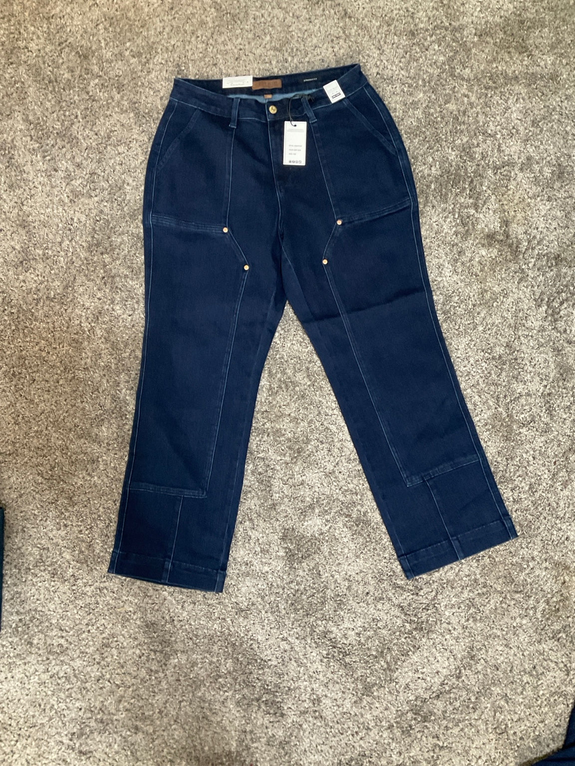 Judy Blue Dark Wash Utility Wide Leg Jeans NWT