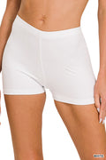 Zenana Brushed Microfiber Waistband Biker Shorts