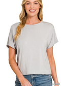 Zenana Cropped Round Neck Tee