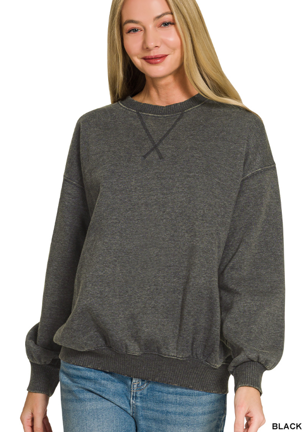 Zenana Relaxed Oversized Crewneck Sweatshirt