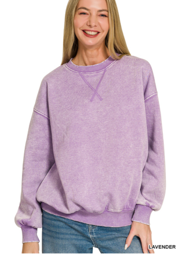 Zenana Relaxed Oversized Crewneck Sweatshirt
