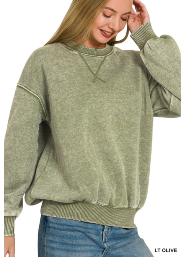 Zenana Relaxed Oversized Crewneck Sweatshirt