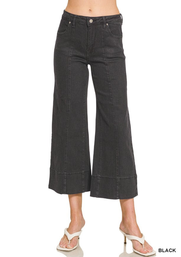 Zenana Washed Wide Leg Pocket Pants