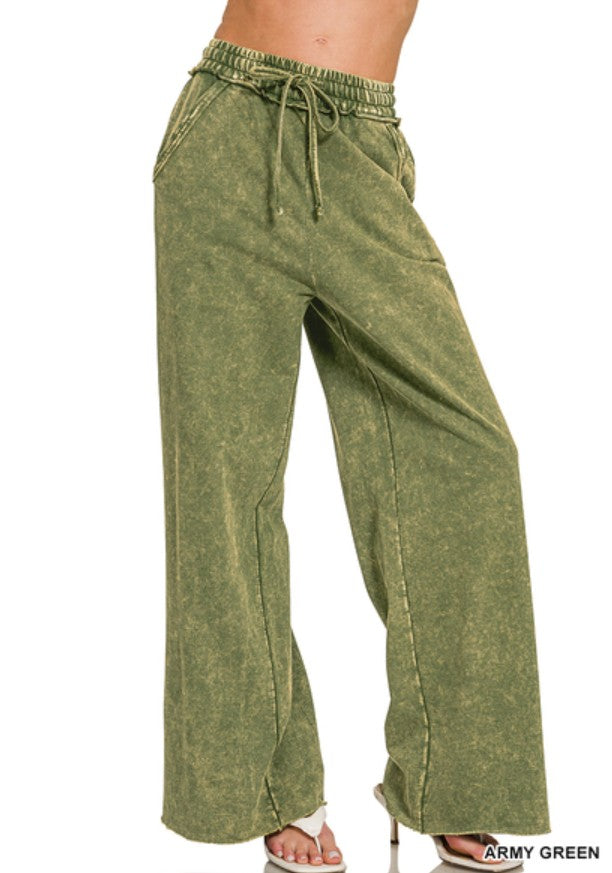 Zenana Relaxed Wide Leg Utility Pants