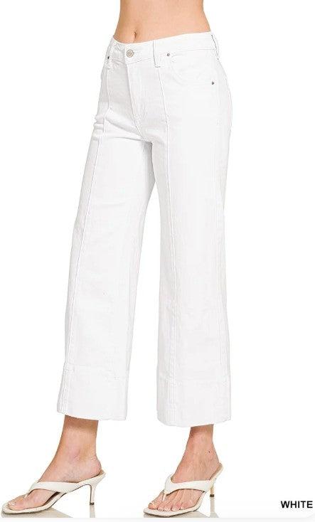 Zenana Washed Wide Leg Pocket Pants
