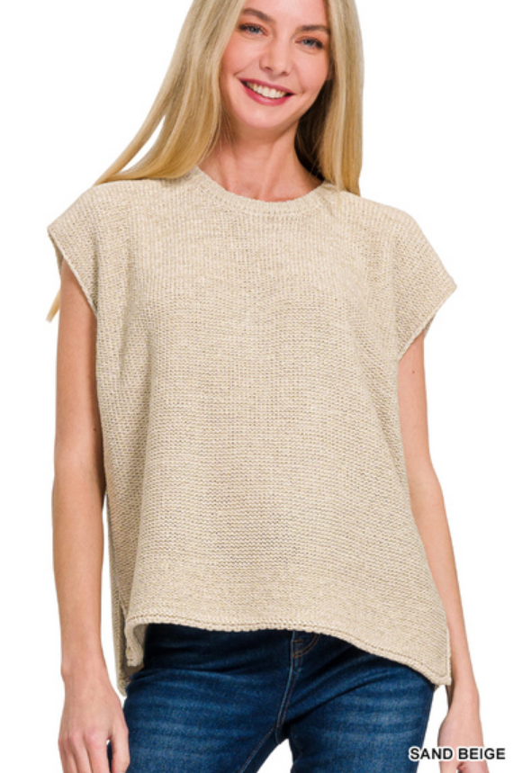 Crew neck basic sweater vest